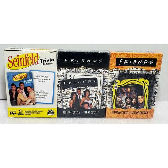 1990s TV Card Lot – 2 Friends Playing Decks + Seinfeld Trivia Game Set - Picture 1 of 11